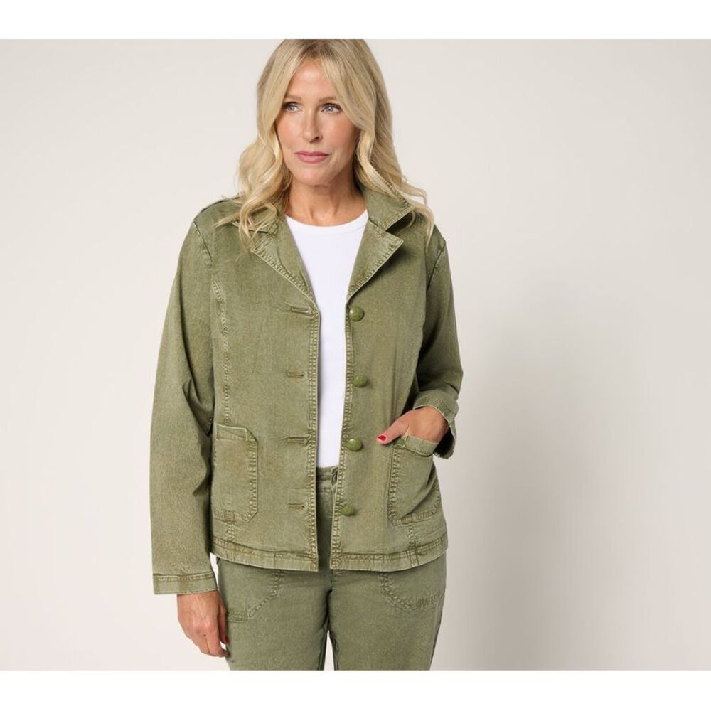 Top Knot Women's Jacket Sz L St Wash Notched Collar Blazer Mint Glass A692552